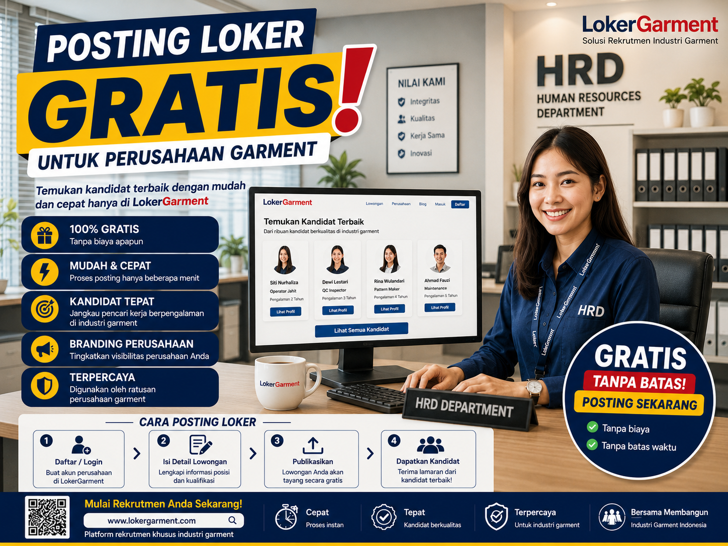 Posting Loker Gratis di LokerGarment: Jaring Talenta Terbaik!